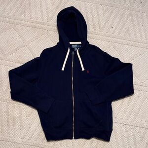 Ralph Lauren Navy Hoodie with Red Logo